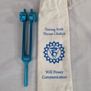 Tuning Fork Throat Chakra 141.27 5th Blue Metal Will Power Communication Bag